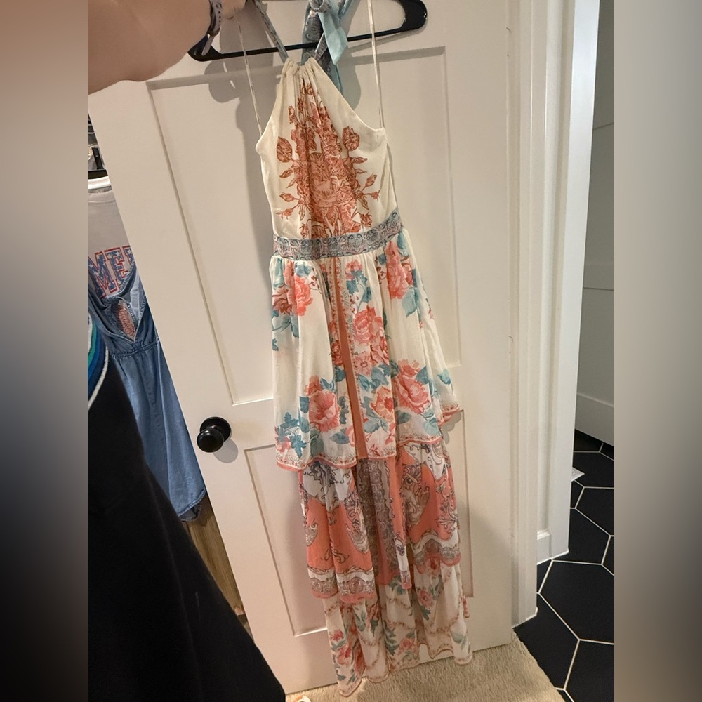 Floral Print Tiered Maxi Dress